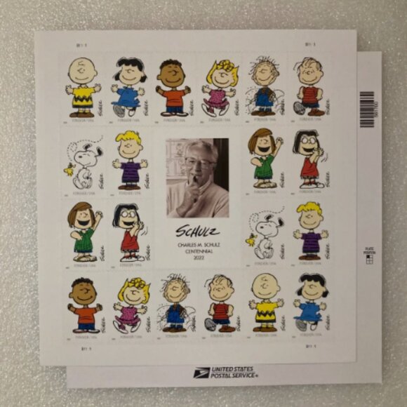 2022 US Charles M. Schulz Peanuts Charlie Brown Sheet of 1000 Forever Stamps